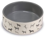 Comedero o bebedero cerámica estampado Perro - 12 cm