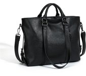 Retro Soft Leather Tote Handbag for Women, One Shoulder, Crossbody, Multi Pocket Divider, Briefcase, Adjustable Shoulder Straps