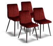 Furniture Style S.L. - Pack de 4 Sillas de Comedor Vintage Modelo Iria en Terciopelo