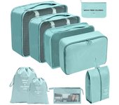 Juego De Bolsas Organizadoras De Viaje 7/8/9/10 Pcs Cubos De Empaque Portátiles Para Maleta Ropa Y Zapatos Organizador De Bolsos