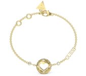 Guess Pulsera Mujer Rolling Hearts De Acero Dorado