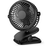 Ventilador de escritorio USB recargable para cochecito: ventilador con clip para cochecito de bebé, ventilador portátil con batería para escritorio,