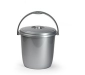 Cubo basura con tapa 15 litros plata eco