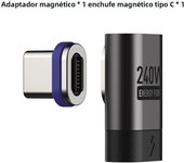 PD 240W USB C To Type C Magnetic Adapter 480 Mbps Data Transfer Fast Charging Magnet Converter For MacBook Air/Pro/Steam Deck