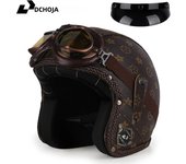 DOT Approved Vintage Motorcycle Helmet 3/4 Open Helmet Scooter Capacetes Motorcycle Equipment