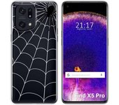 Funda Silicona Transparente para Oppo Find X5 Pro 5G diseño Araña Dibujos