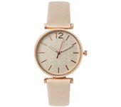 Reloj de Mujer con transmisión en Vivo, Reloj de Mujer con Correa de cuero ovalada, Reloj de cuarzo de una pieza
