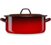 Briebe Ignea Cacerola Inducción 14 cm Cazuela 1,0 L con Tapa, Acero Esmaltado, Apta Fuego Horno, Vintage, , Rojo