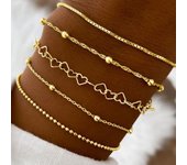 Juego De 11 Pulseras De Cadena De Metal Plisado Para Mujer Estilo Vintage Chic Con Diseño De Corazón Accesorios De Moda