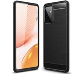 Tumundosmartphone Funda Gel Tpu Tipo Carbon Negra para Samsung Galaxy A72