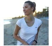 Camiseta mujer deporte  t-shirt endurance transpirable blanco gym fitness running Ditchil
