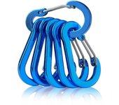 6Pcs Outdoor Carabiner Keychain D Shape Mini Carabiner Buckle Hook Multifunctional Hiking Backpacking Tools