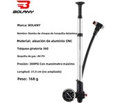 Bolany Bike Fork Air Pump 300psi Portable High-pressure  Gauge Rear Suspension Shock Absorber Mountain Bicycle accessories
