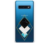 Funda compatible con Samsung Galaxy S10 - Rombos Marmol Dorado