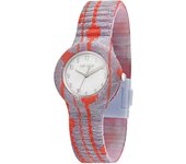 Reloj Hip Hop Mujer La Methode Esfera Mono-Color Blanca Movimiento Solo Hora - 3 Lacas de Cuarzo y Correa de Silicona con Tejido Multicolor HWU1181