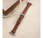 For apple watch ultra 2 49mm 6 se 40mm 44mm 8 41mm 45mm band Slim Leather strap for iwatch 9 8 7 5 38mm bands women