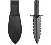 Herramienta para excavar detectores de metales, pala dentada resistente, herramientas de excavación robustas de doble filo para detectores de metales, accesorios de jardinería (negro)