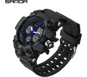 SANDA Top Brand Sports Men's Watches Military Quartz Watch Man Waterproof Wristwatch for Men Clock shock relogios masculino 6030
