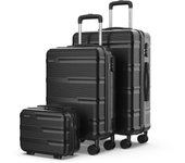 Numada Juego de Maletas Upfly T10  3 pzs ABS. Maleta Cabina 55x40x20, Maleta Mediana 60L y Neceser