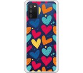 Funda compatible con Samsung Galaxy A03s - Corazones color