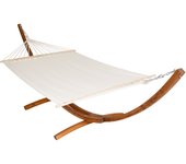 Tectake - Hamaca para dos personas XXL Thorsten con marco de madera  Tamaño XXL para hasta 2 personas  Montaje rápido y fácil  Carga máx. soportada: 200 kg - madera muy robusta
