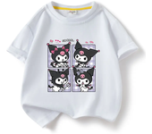 Kuromi Animated Pattern Super Cute Printed Summer Kids T-shirt Brand Cotton Boys and Girls High Quality Stylish Cartoon Tops