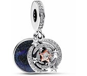 Charm Colgante Doble Estrella Fugaz en Dos Tonos - 782975C01