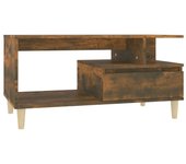 vidaXL Mesa de centro madera contrachapada 90x49x45 cm Blanco, Negro, Blanco brillante Mesita de Salón o Comedor o Auxiliar Mesa de Café Meuble Salón