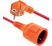 Prolongador de cable eléctrico schuko macho a hembra de 3 m rojo - BeMatik