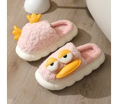 Zapatillas de algodón para niños con pato plano tumbado, nuevas zapatillas de interior cálidas con suela gruesa y dibujos animados para niños, casa de invierno
