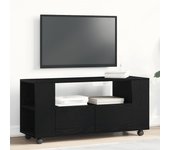 vidaXL Mueble TV ruedas madera ingeniería roble negro 102x34,5x43cm