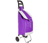 COSHANO Carro de la Compra, Capacidad 42 L, Bolsillo Frontal con Cremallera, con Ruedas Resistentes a la Lluvia, 35x25x94cm, (Morado)