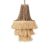 Adda Home - Lámpara Techo Bolas de Madera Rafia - Estilo Moderno