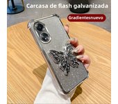 Glitter Shockproof Plating Butterfly Holder Phone Case for OPPO A60 A79 A78 A58 A38 A18 A96 A76 A36 4G 5G TPU Protector Cover
