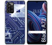 Funda Silicona para ZTE Blade A72 diseño Circuito Dibujos