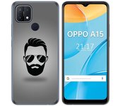 Tumundosmartphone Funda Gel Tpu para Oppo A15 diseño Barba Dibujos