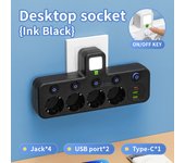 Enchufe de pared con tapa independiente y USB adaptador de red UE AC enchufe de la tira de alimentación con protector de sobrecarga