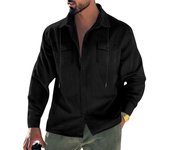 Chaqueta de pana con bolsillo americano para hombre, nueva chaqueta de solapa a rayas holgada de manga larga, de otoño e invierno