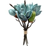 Poenia Arte Floral - Ramo de Flor Magnolia Artificial - Decoración Floral - 32cm de Altura