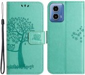 Para Motorola Moto G24 Poder Impresionó La Caja Del Teléfono De La Cartera Del Patrón