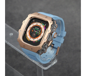 Luxury Modification Kit For Apple Watch Ultra 2 49mm 45mm 44mm Stainless Steel Case For IWatch 9 8 7 6 Crystal Button Sport Band