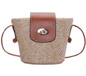 Mini Woven Straw Bag for Women's Travel and Vacation Beach Shoulder Bag Small Crossbody Bag Woven Straw Cross Beach Bag