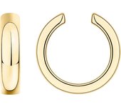 14K Chapado en oro de Plata de Ley 925 Ronda Huggie Ear Cuff pendientes de Oro para las mujeres | Clip en los pendientes de brazalete de cartón