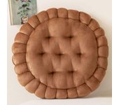 Cojín de meditación con forma de galleta, redondo, cuadrado, para silla, sala de estar, balcón, oficina, sofá, yoga, 40 cm (cuadrado, marrón claro).