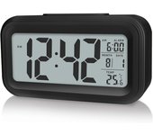 Reloj despertador digital acualizado, Pantalla LED de 4,3 pulgadas con temperatura portátil con Despertadores with Pilas junto a la cama