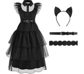 Girls Wednesday Addams Dress Halloween Carnival Party Cosplay Costume Gift