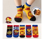 5 Pairs Children Socks Spider-Man Kids Boys Short Socks Iron Man Captain America Cartoon Baby Summer Spring Mesh Socks 1-12Y
