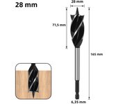 10-35mm Woodworking Twist Drill Bit Set Long Four-slot Four-blade Woodworking tools Hole Opene For Door Lock Wood Slotting Tools