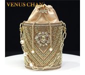 Bucket Crystal Bag Diamonds 11 Color Women Evening Bags Flower Rhinestones Egg Design Fashion Female Clutch Handbags