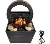 Tabletop Fountain Water Circulating LED Ring Lights Decor Flowing Water Ornaments Meditation Lucky Fortune Craft for Home Office